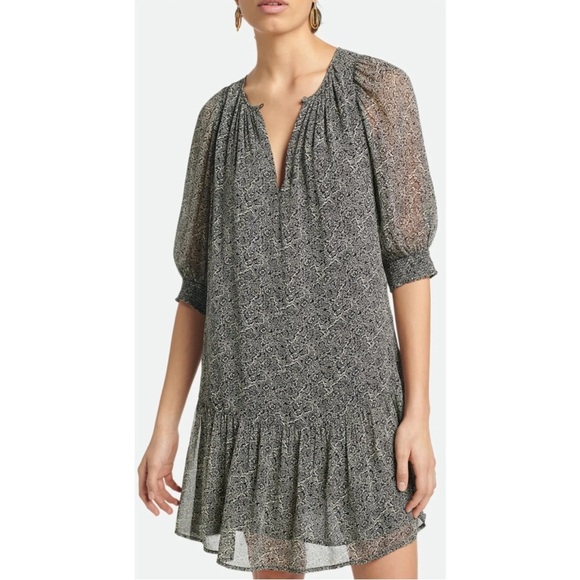 VANESSA BRUNO Alphée dress Mini Black & White Floral Size 34 US 0 - Picture 1 of 9